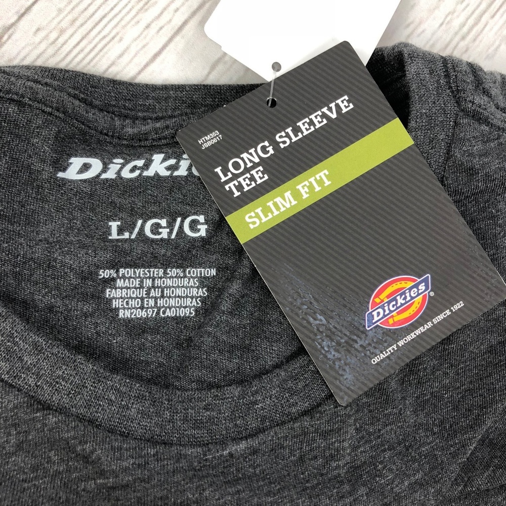 Dickies Slim Fit Gray Long Sleeve Tee T-Shirt ** - Picture 7 of 7